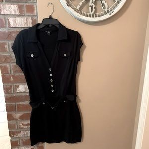 Guess Plunge Neckline Button down dress